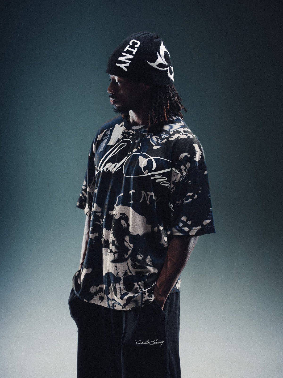 Camo Spray Tee - Blue