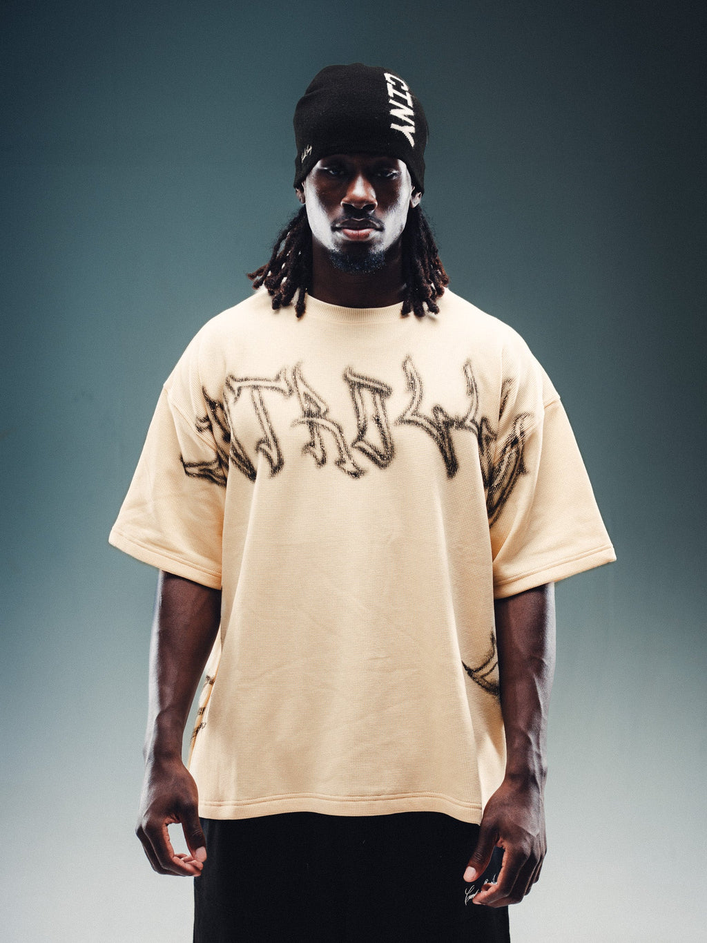 Graffiti Pump Cover - Beige w/ Black