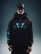 Butterfly Zip-Up - Black w/ Blue