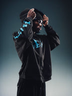 Butterfly Zip-Up - Black w/ Blue