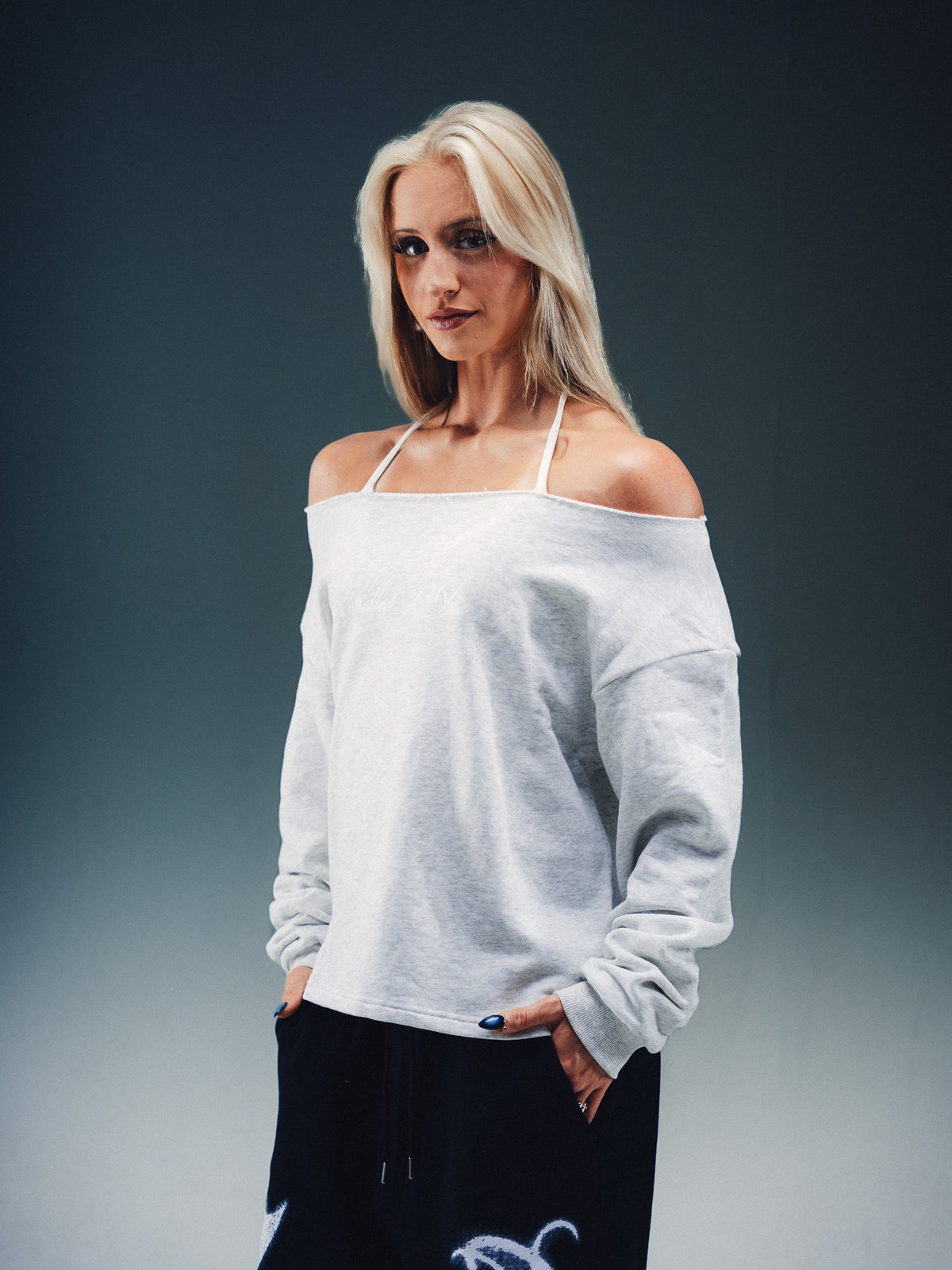 Butterfly Off The Shoulder Crewneck