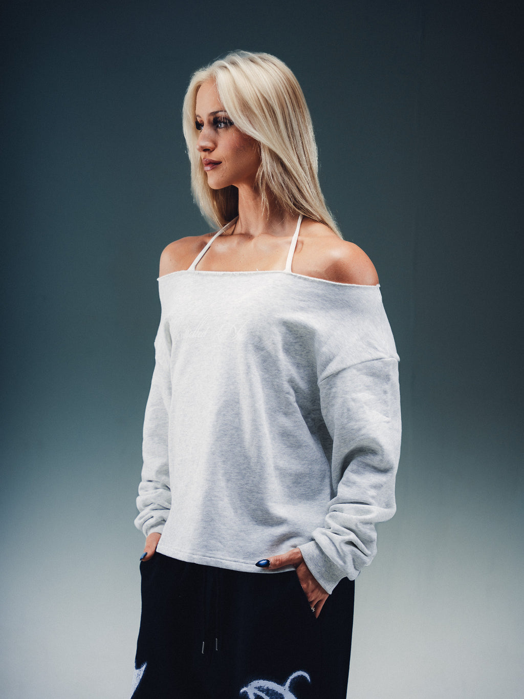Butterfly Off The Shoulder Crewneck
