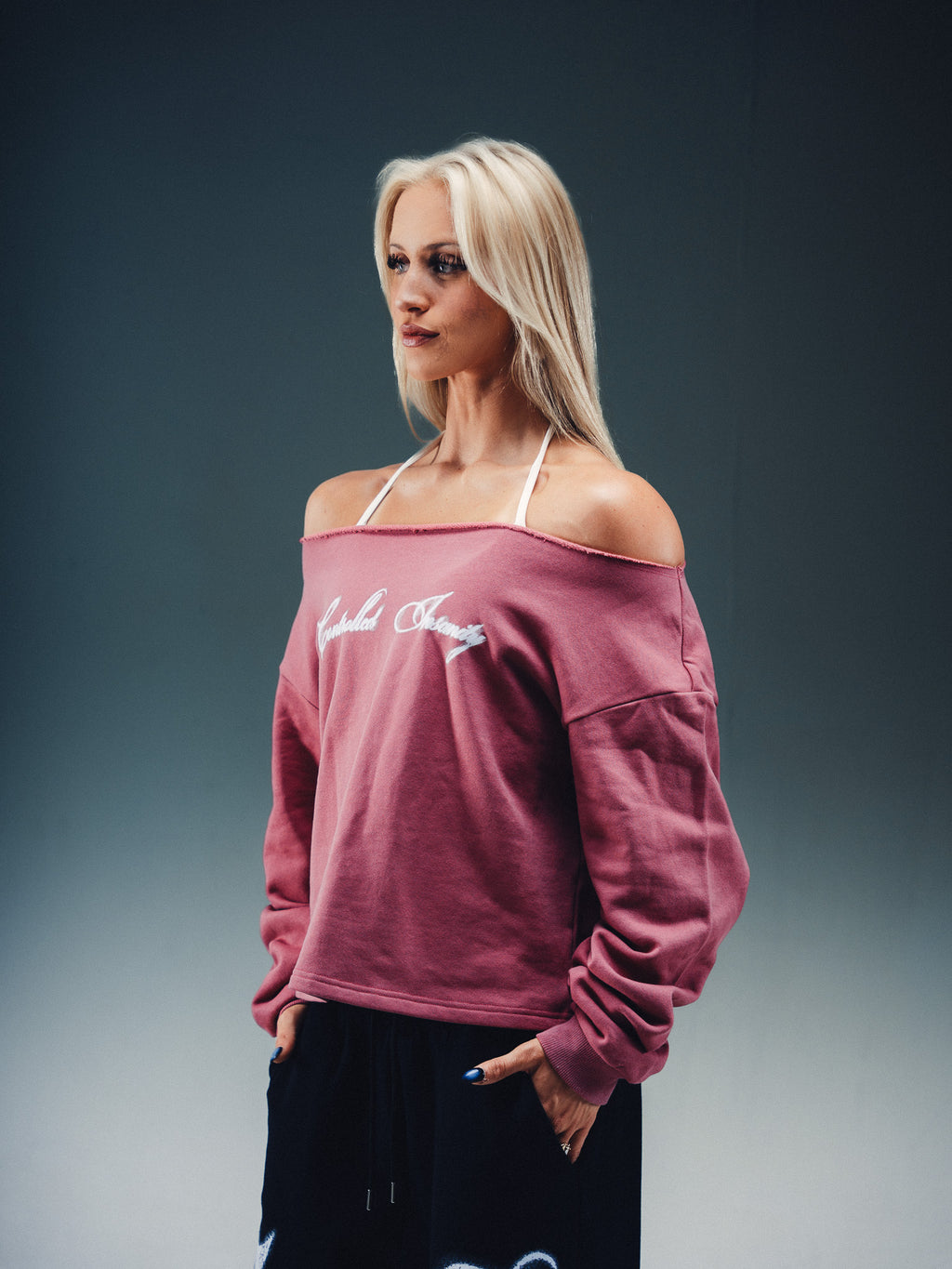 Butterfly Off The Shoulder Crewneck