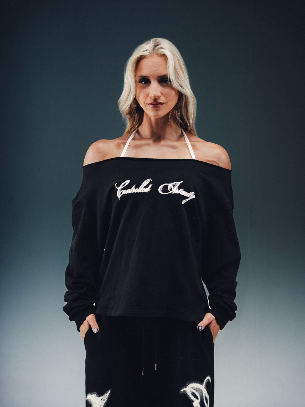 Butterfly Off The Shoulder Crewneck