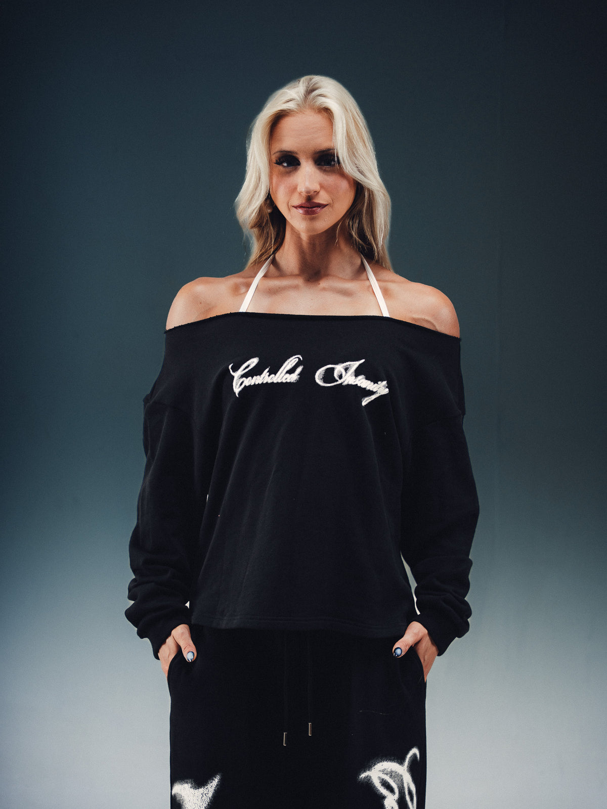 Butterfly Off The Shoulder Crewneck