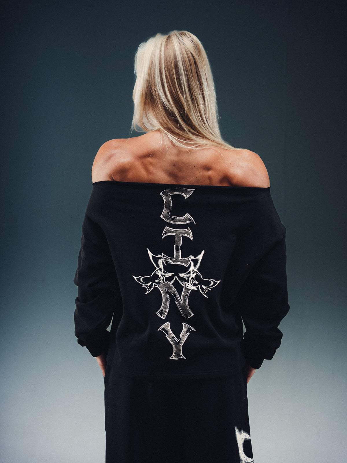 Butterfly Off The Shoulder Crewneck