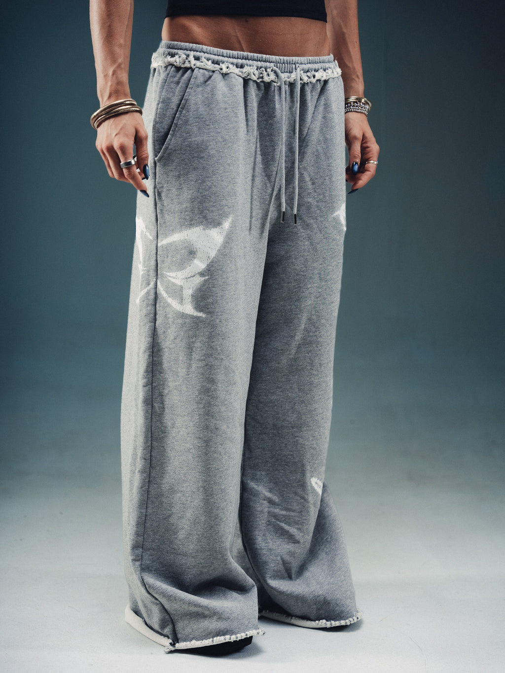 Morph Wide Leg Sweats - Grey