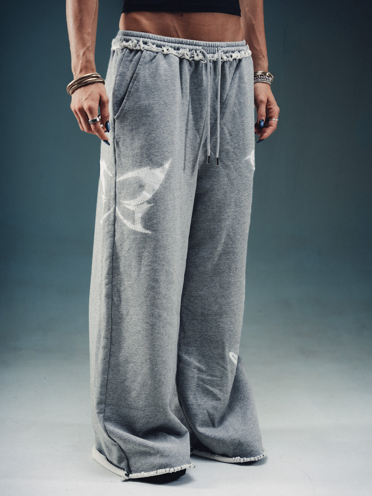 Morph Wide Leg Sweats - Grey