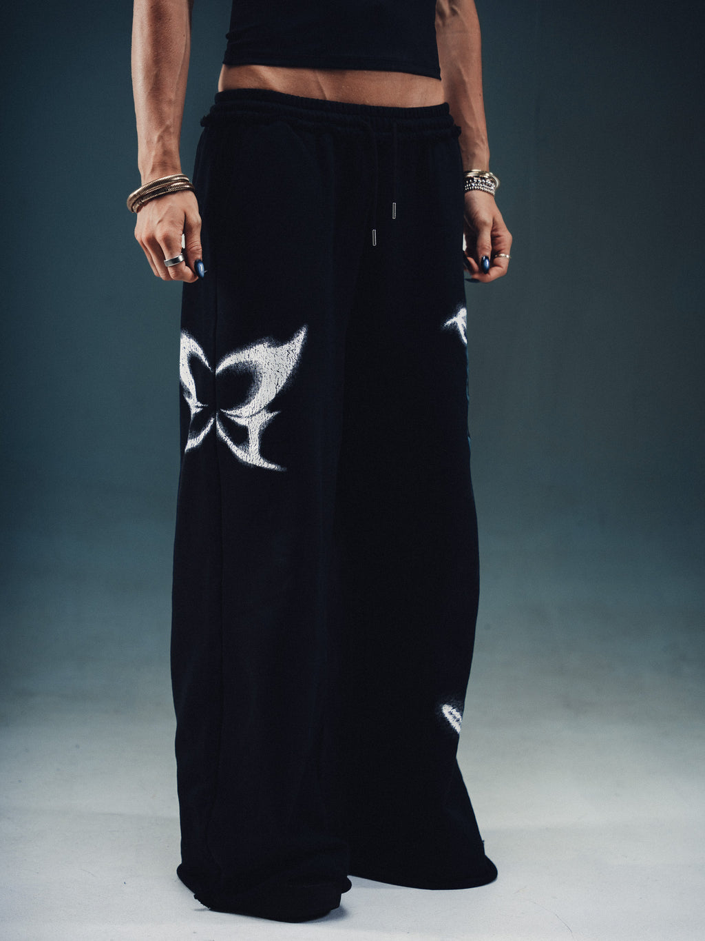 Morph Wide Leg Sweats - Black