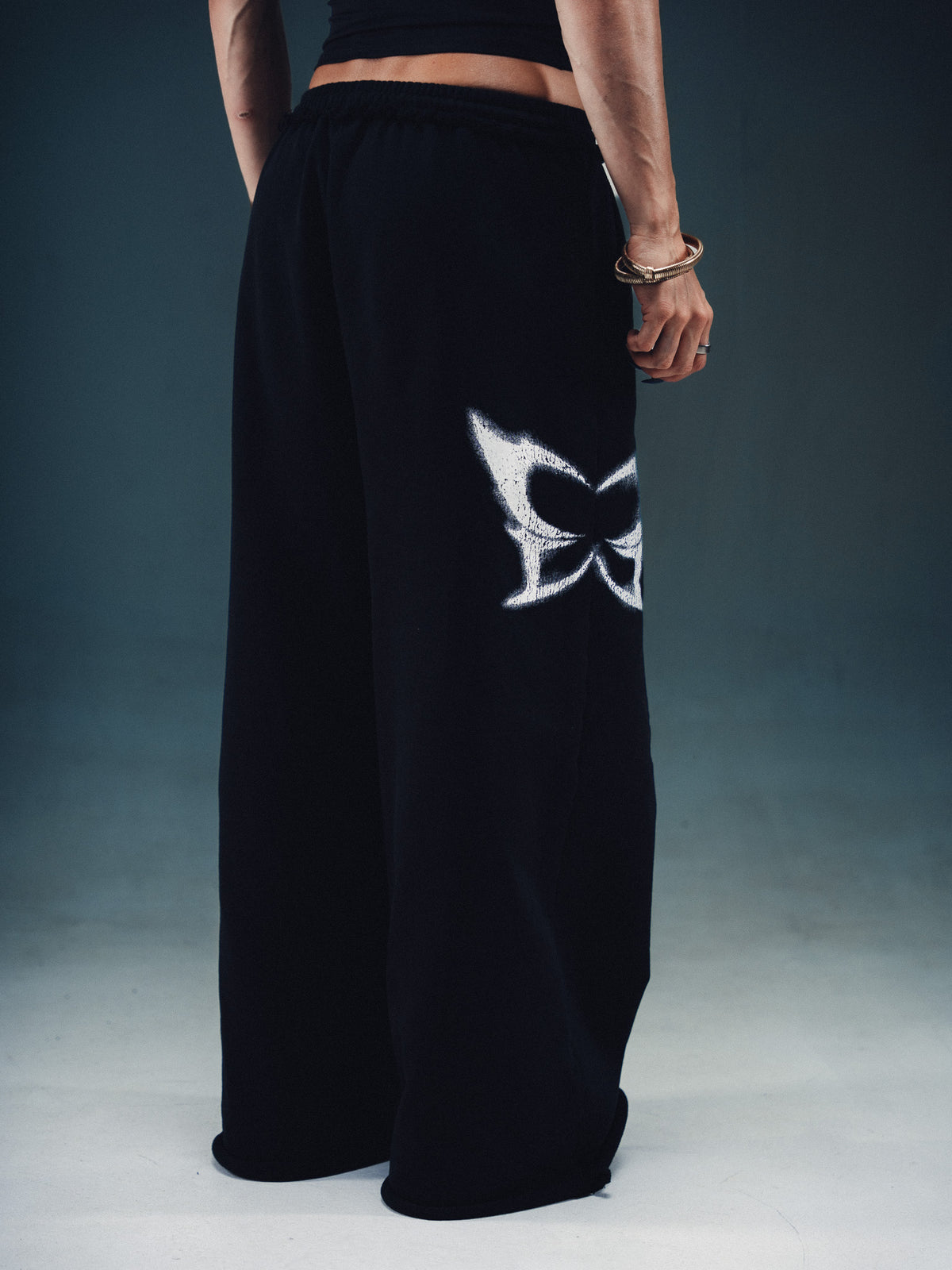Morph Wide Leg Sweats - Black