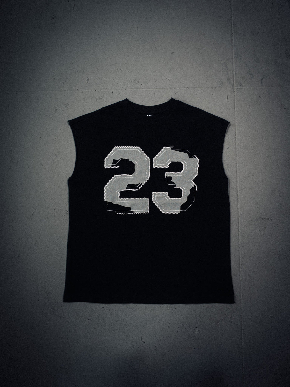 Stitched Cutoff Tee - Black