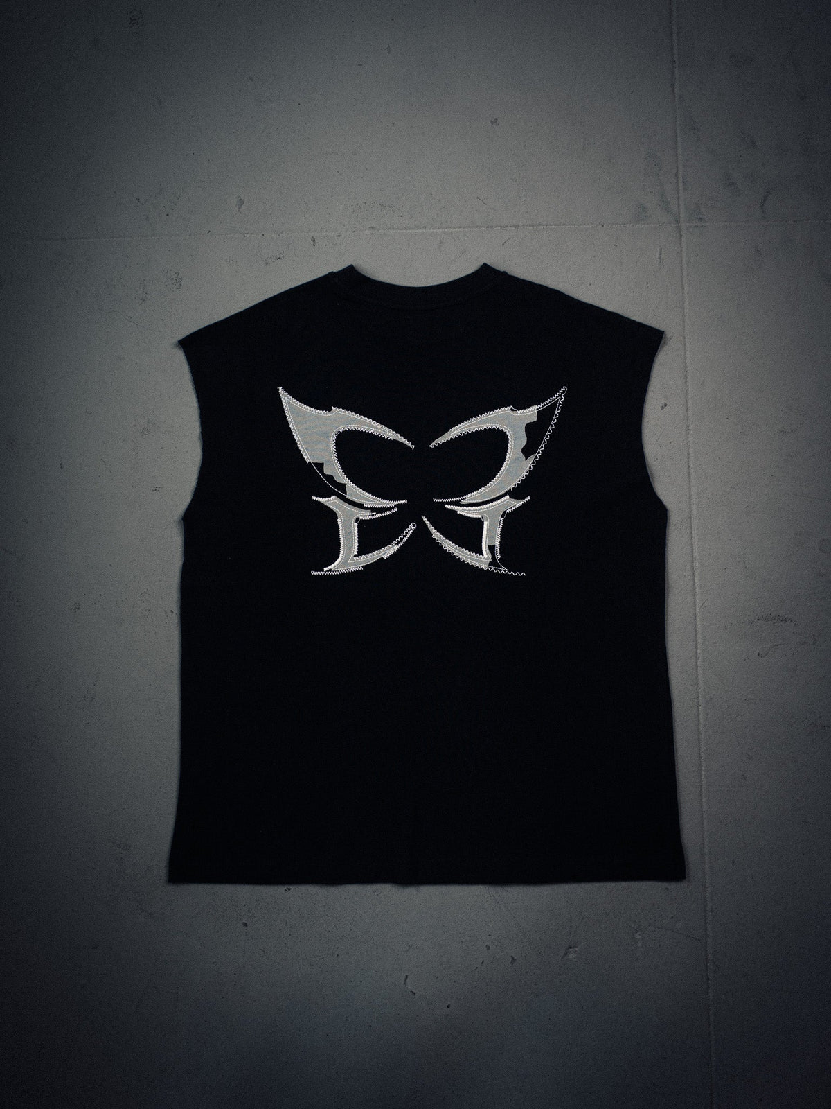Stitched Cutoff Tee - Black