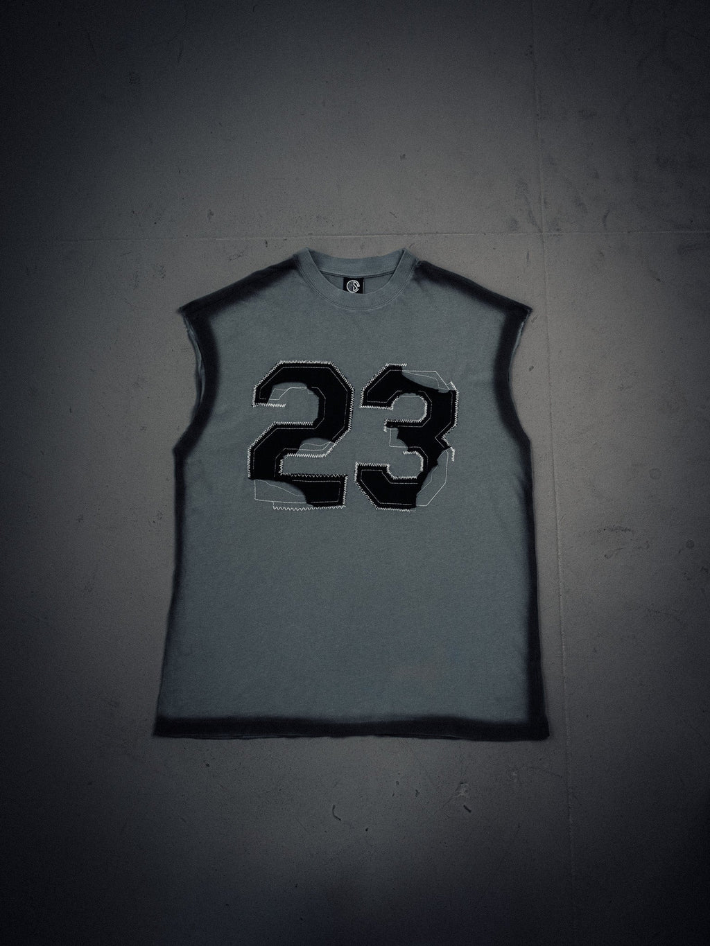 Stitched Cutoff Tee - Gray