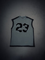 Stitched Cutoff Tee - Gray