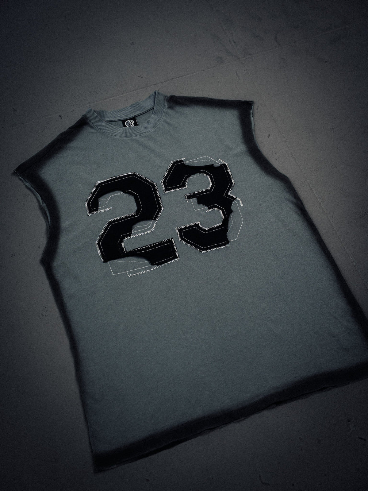 Stitched Cutoff Tee - Gray