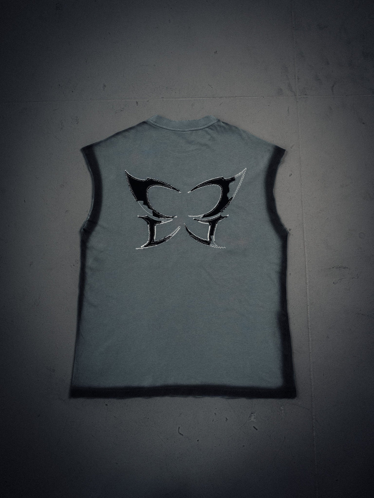 Stitched Cutoff Tee - Gray