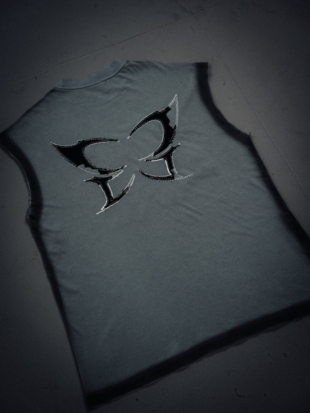 Stitched Cutoff Tee - Gray