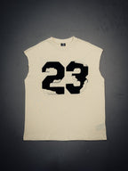 Stitched Cutoff Tee - Beige