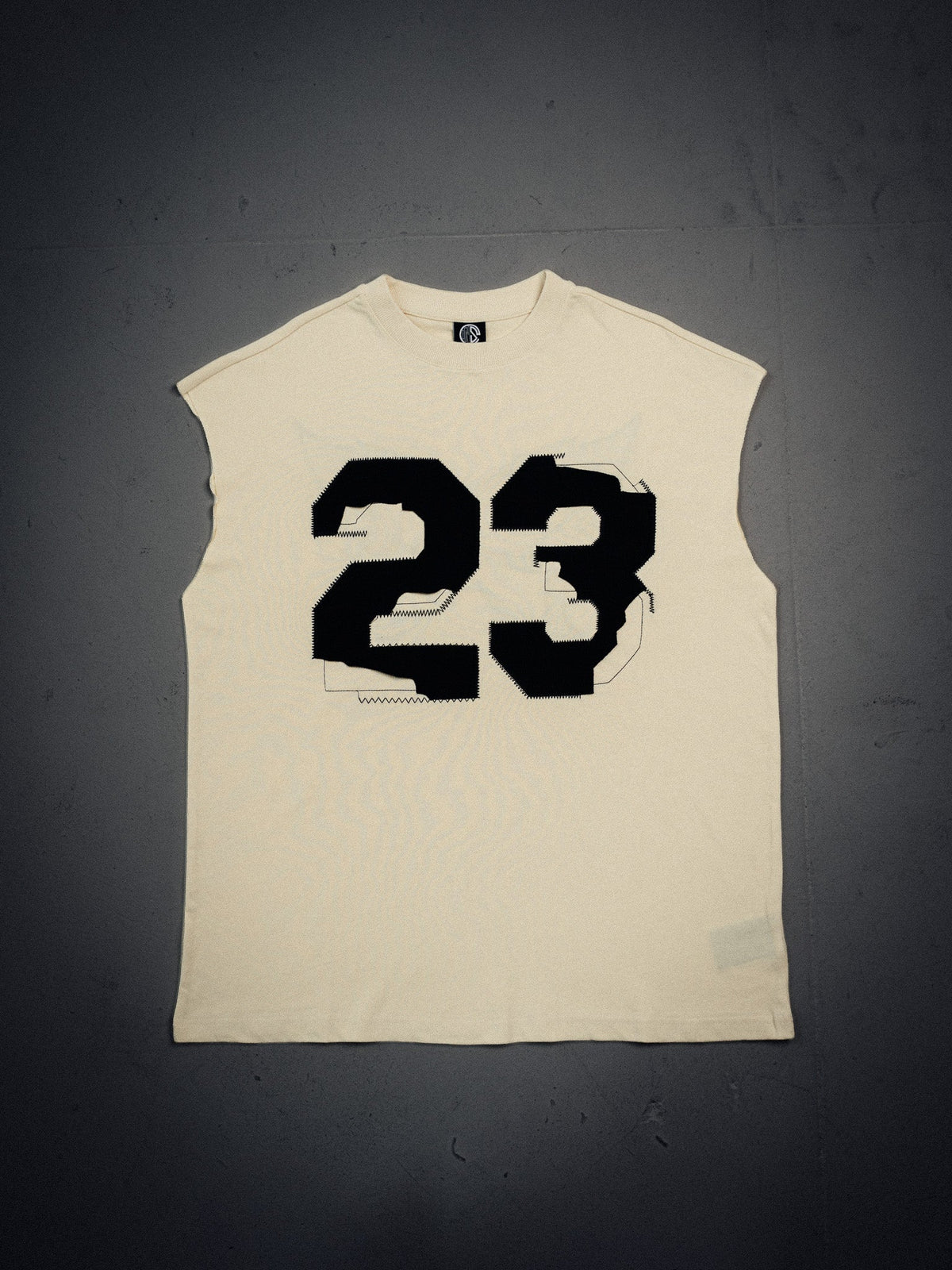 Stitched Cutoff Tee - Beige
