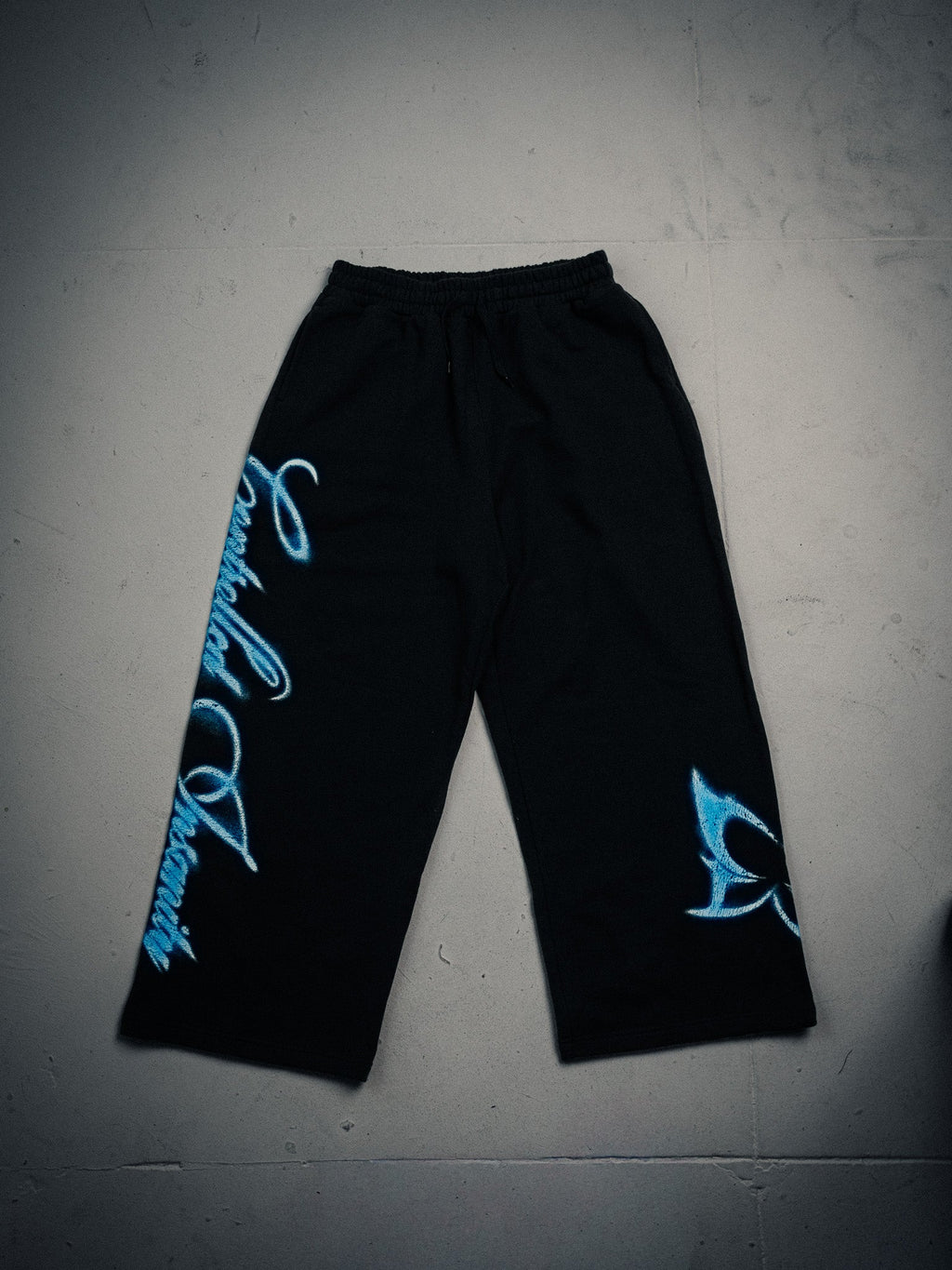 Butterfly Wide Leg Sweats - Blue