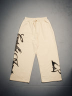 Butterfly Wide Leg Sweats - Beige