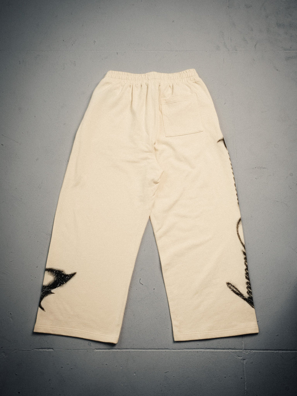 Butterfly Wide Leg Sweats - Beige