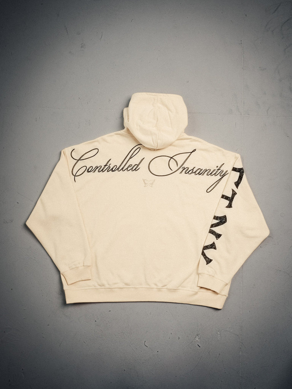 Butterfly Zip-Up - Beige w/ Black