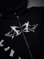 Butterfly Zip-Up - Black w/ White