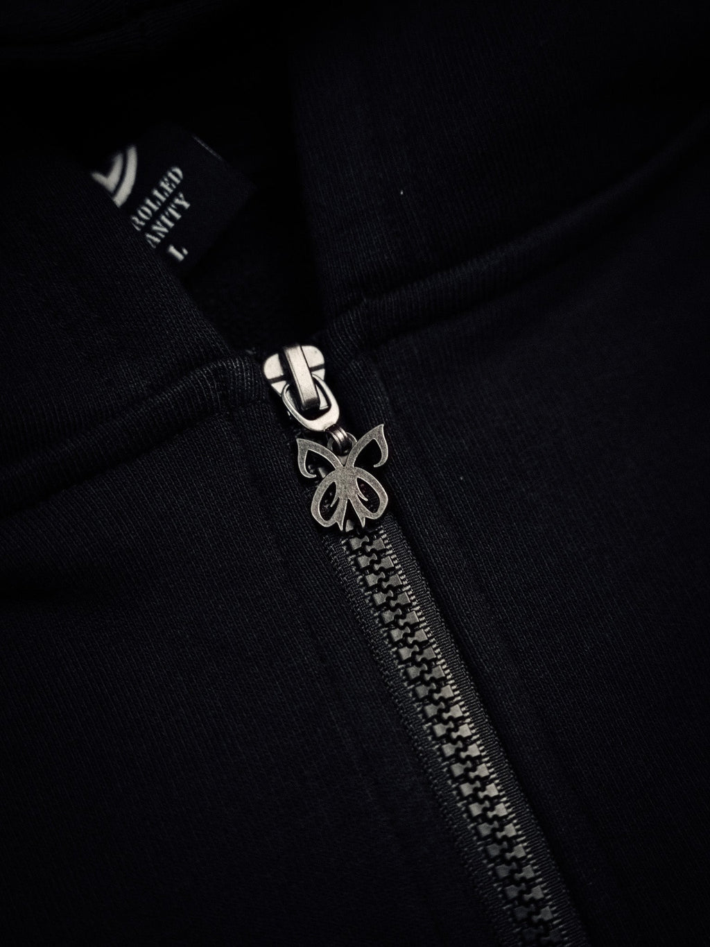 Butterfly Zip-Up - Black w/ White