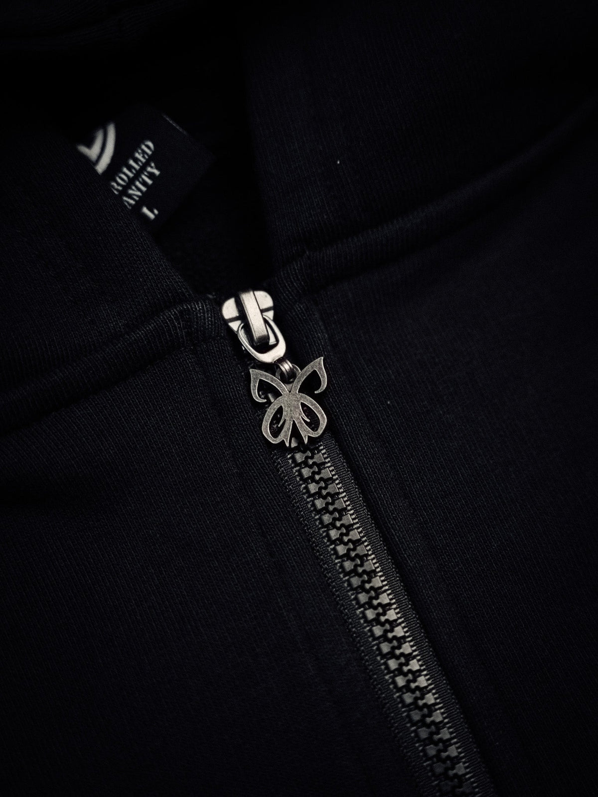 Butterfly Zip-Up - Black w/ White