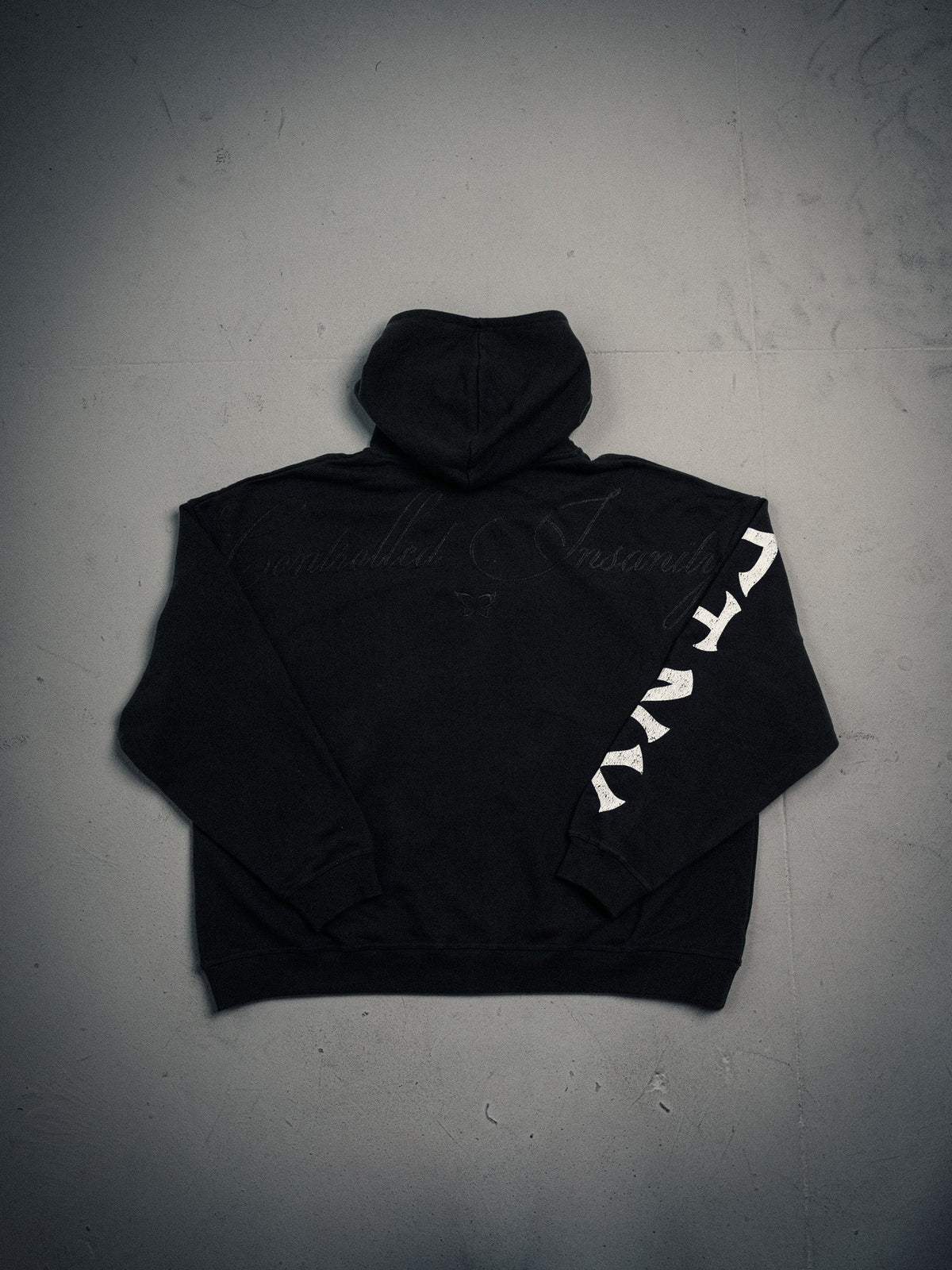Butterfly Zip-Up - Black w/ White