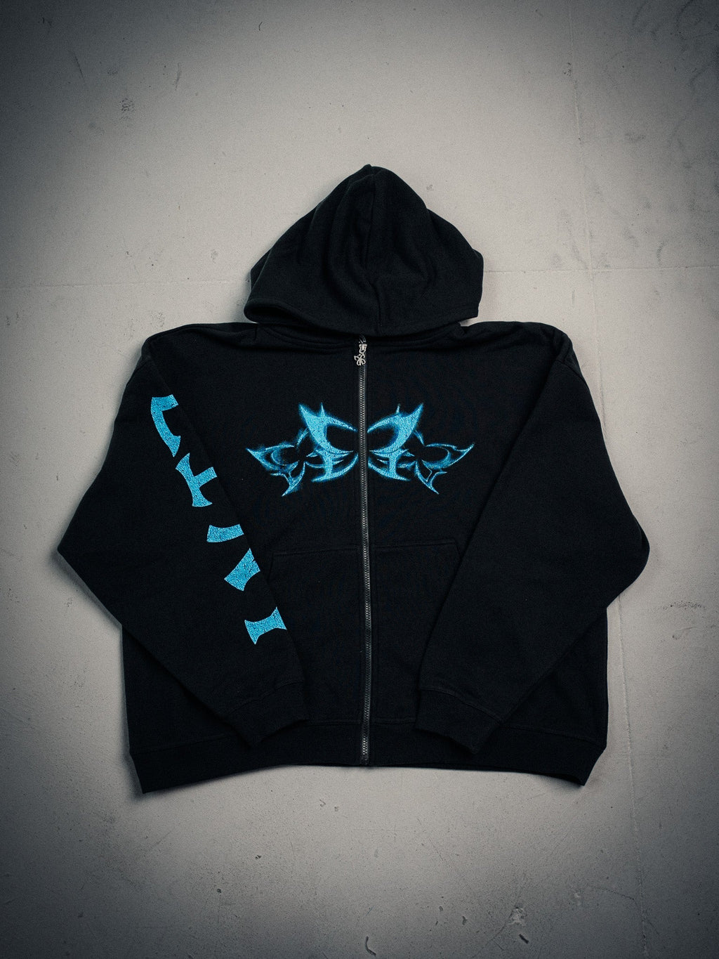 Butterfly Zip-Up - Black w/ Blue