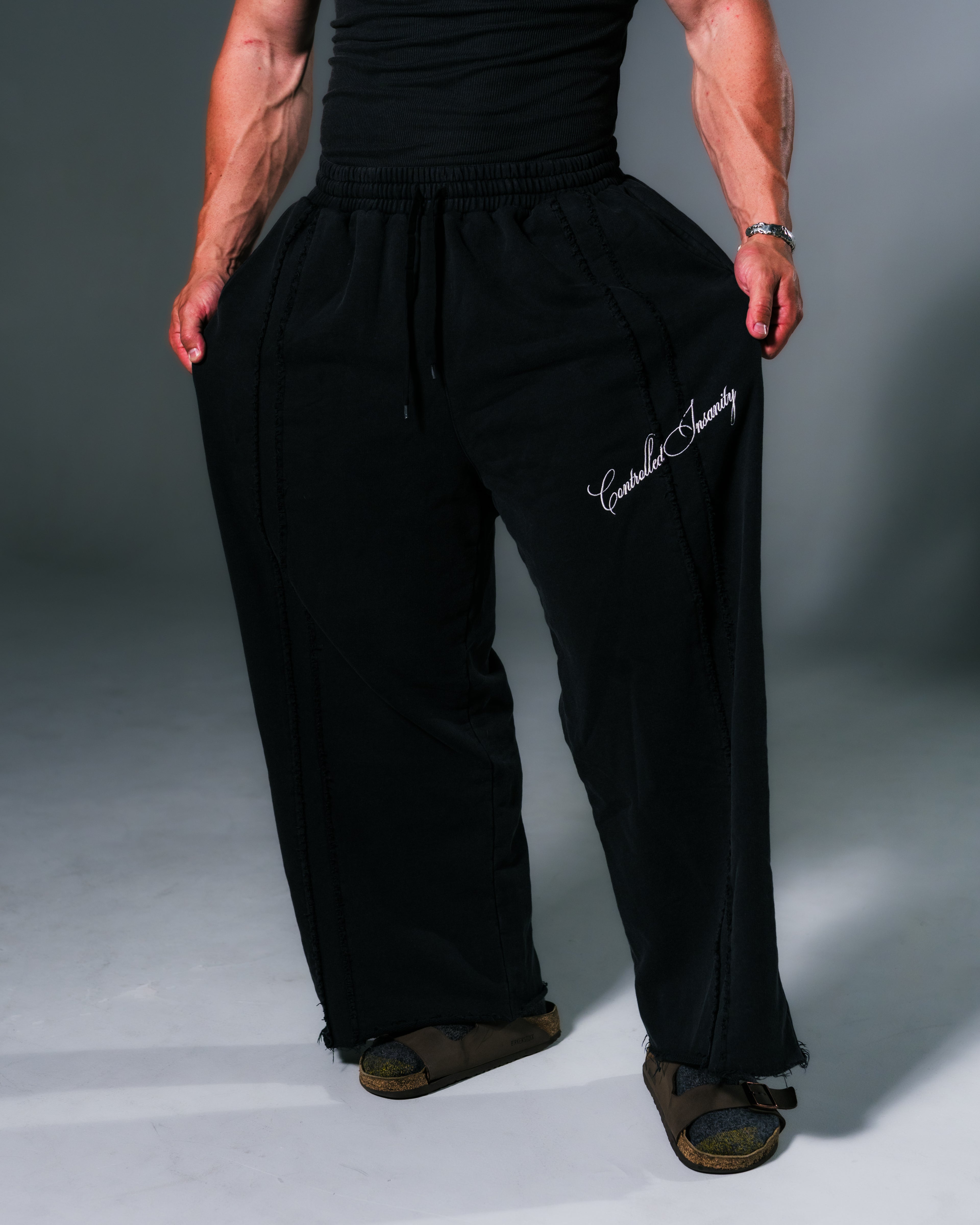Signature Wideleg Sweats - Pitch Black