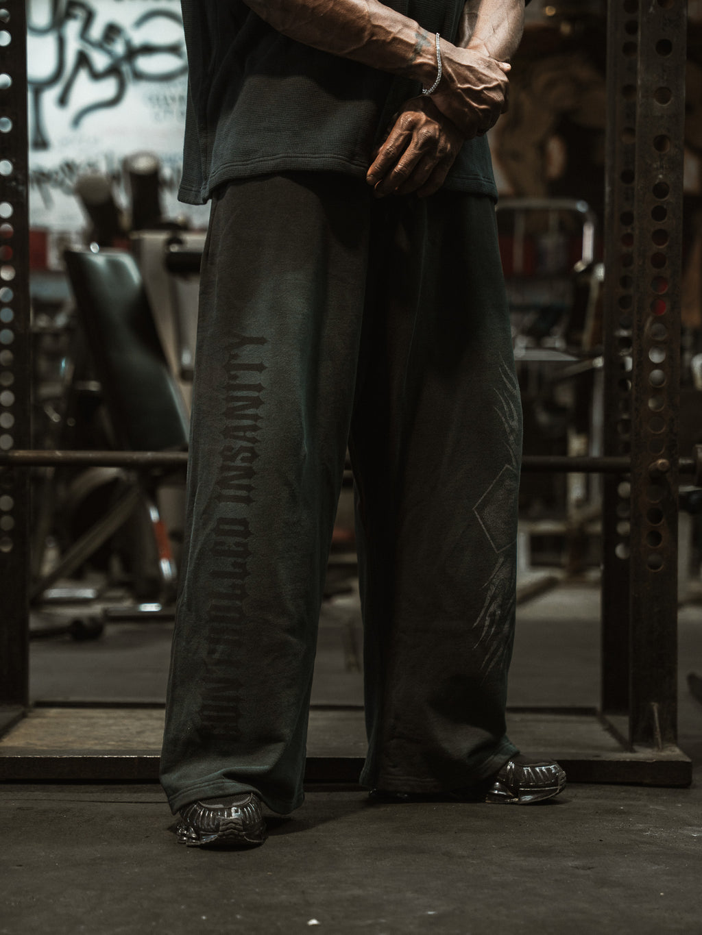 Flaming Skull Wide Leg Sweats