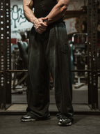 Patchwork Web Wide Leg Sweatpants