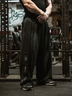 Patchwork Web Wide Leg Sweatpants