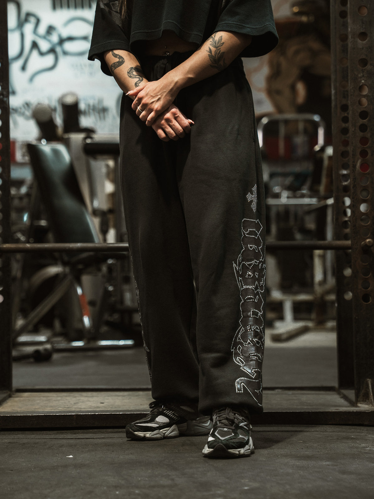 Women's Cross Rhinestone Sweatpants