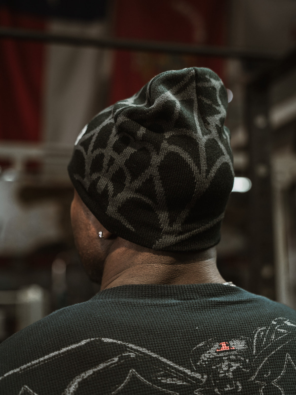 Tonal Web Skull Beanie