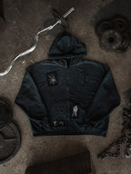 Patchwork Web Zip Up Hoodie