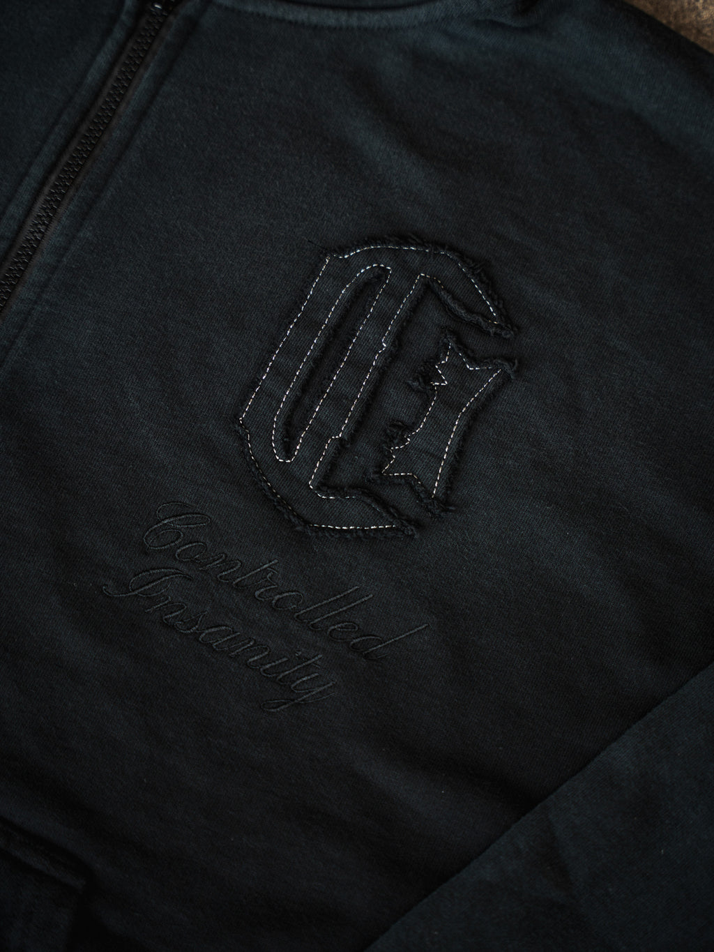 Patchwork Web Zip Up Hoodie