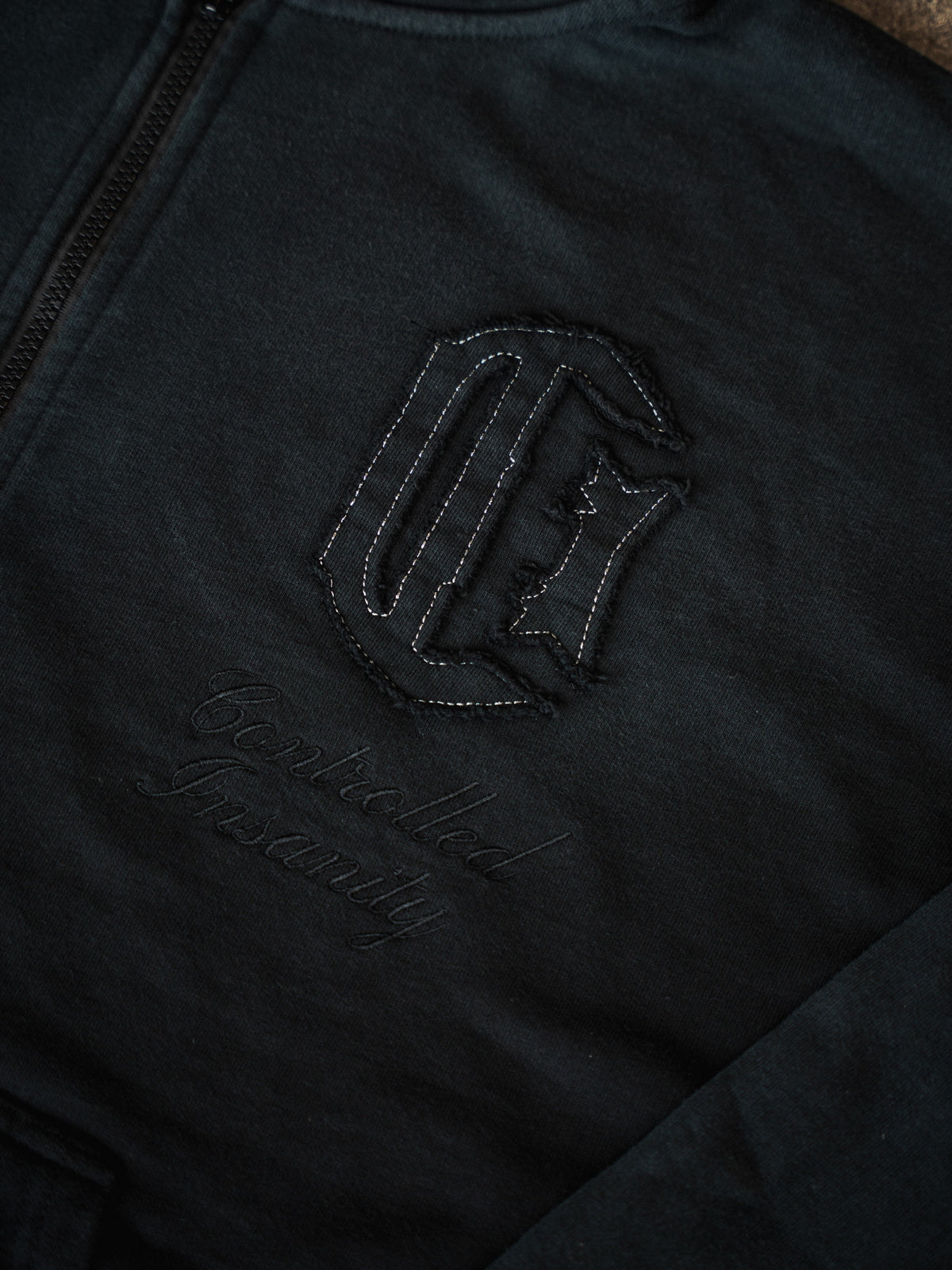 Patchwork Web Zip Up Hoodie