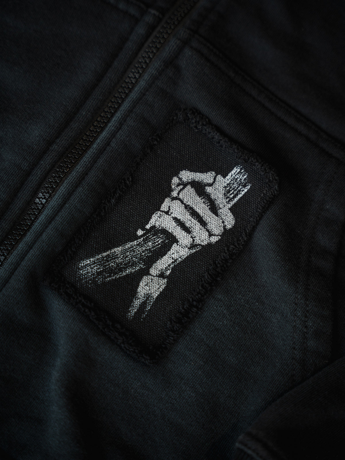 Patchwork Web Zip Up Hoodie