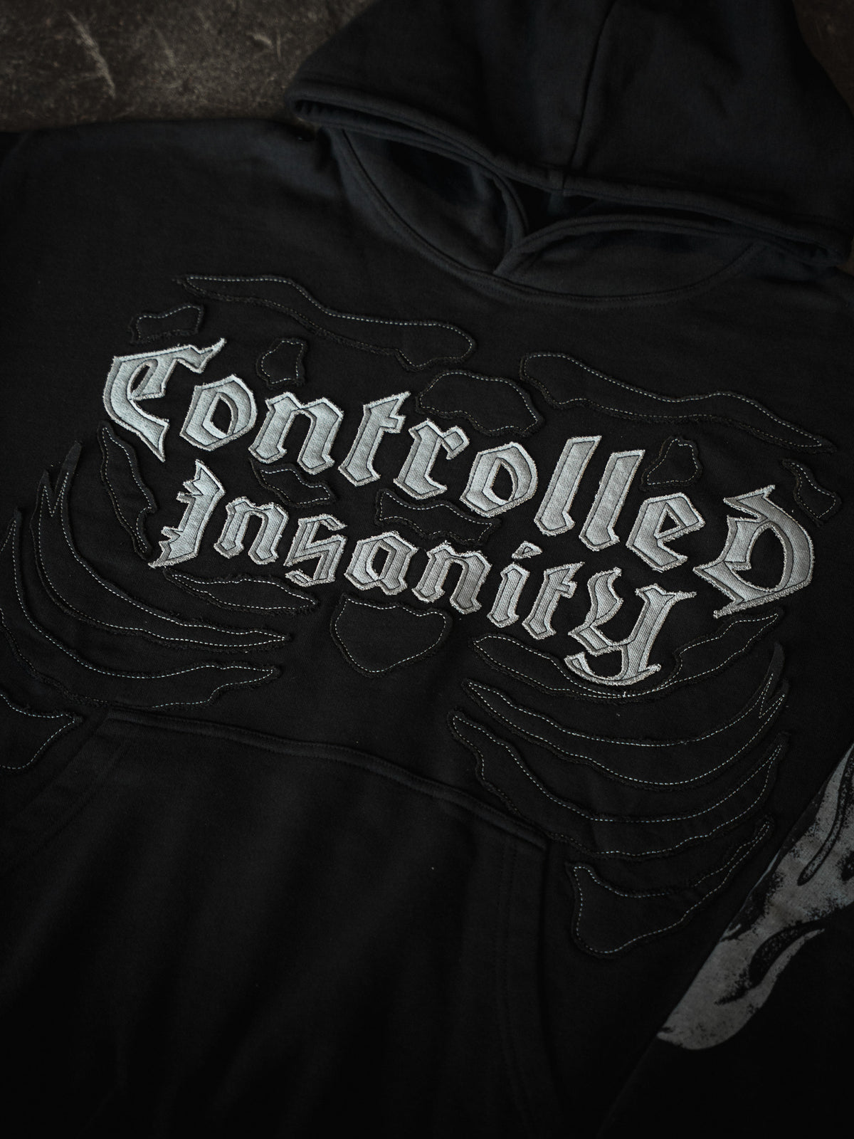 Black Applique Pullover