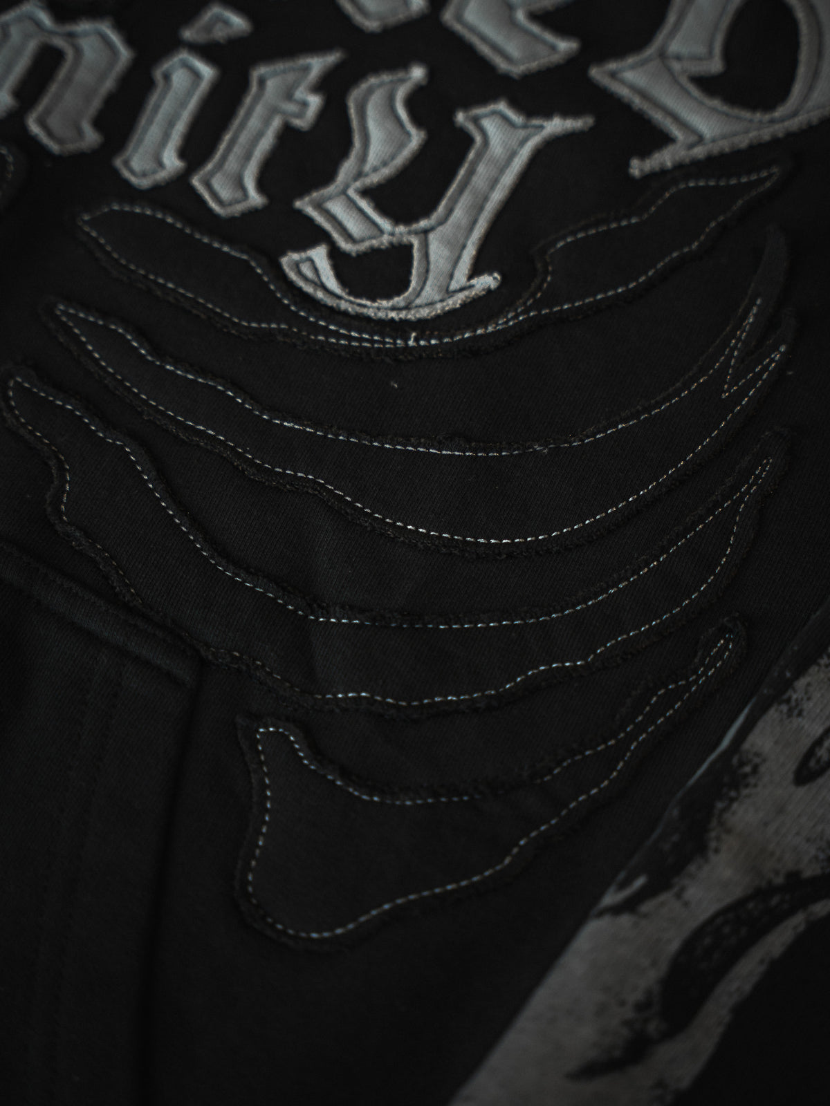 Black Applique Pullover