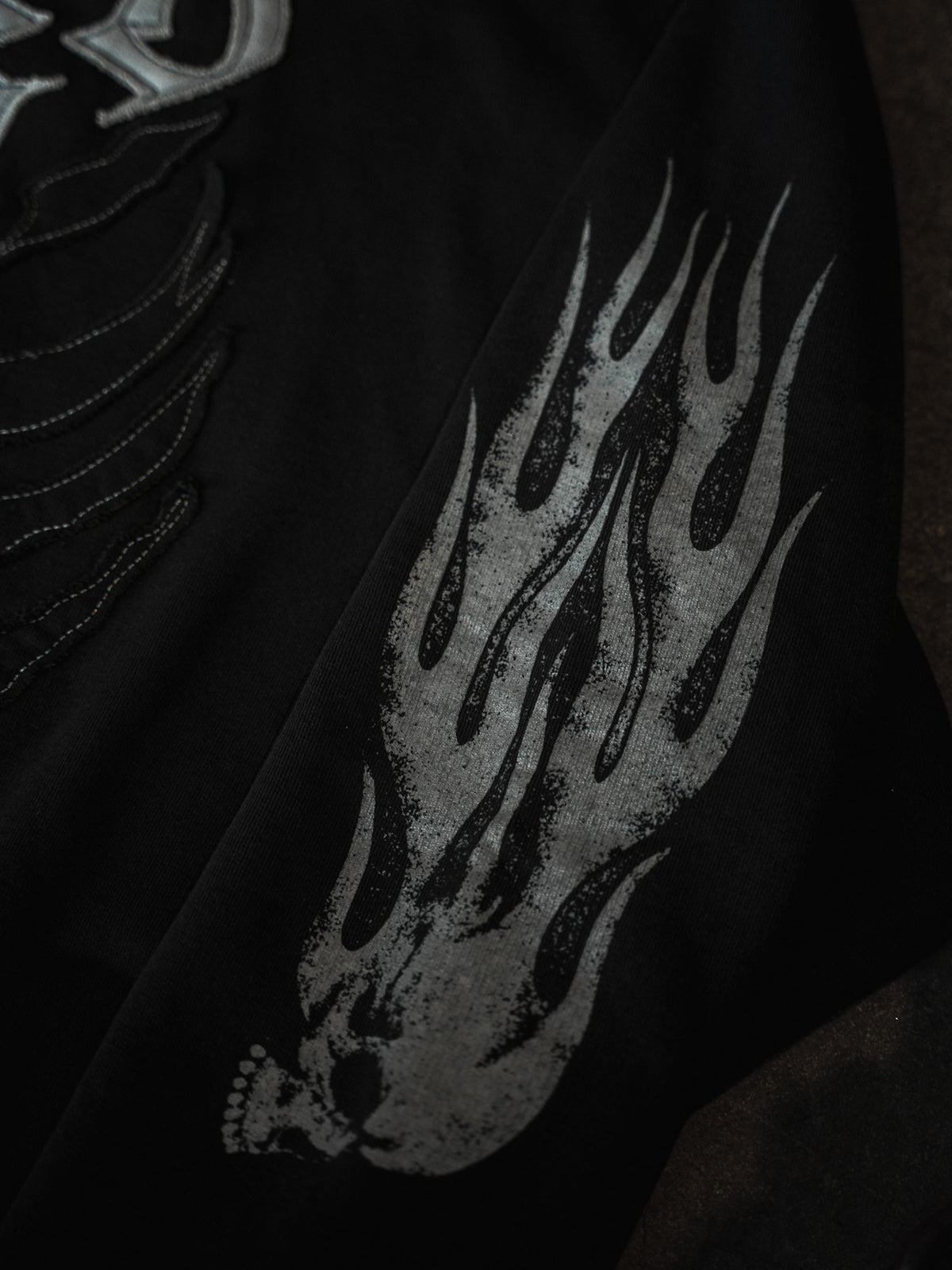 Black Applique Pullover