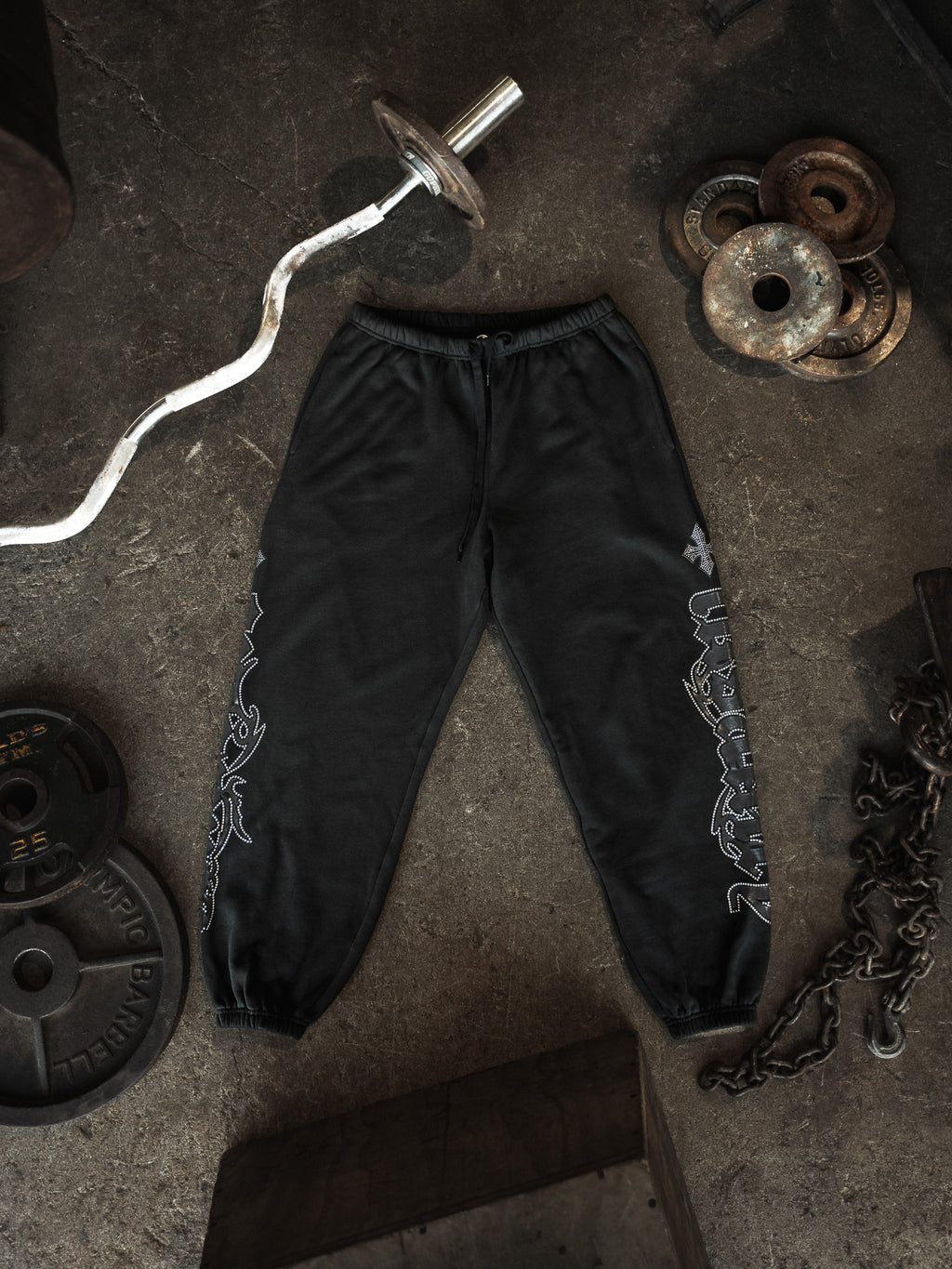 Women's Cross Rhinestone Sweatpants
