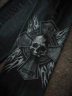 Flaming Skull Wide Leg Sweats
