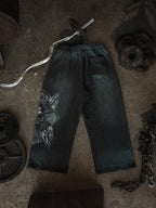 Flaming Skull Wide Leg Sweats