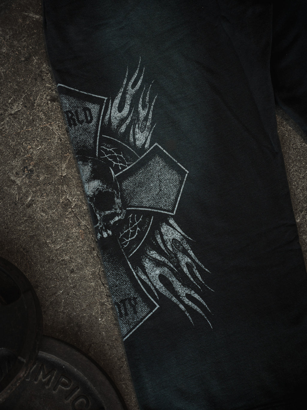 Flaming Skull Wide Leg Sweats