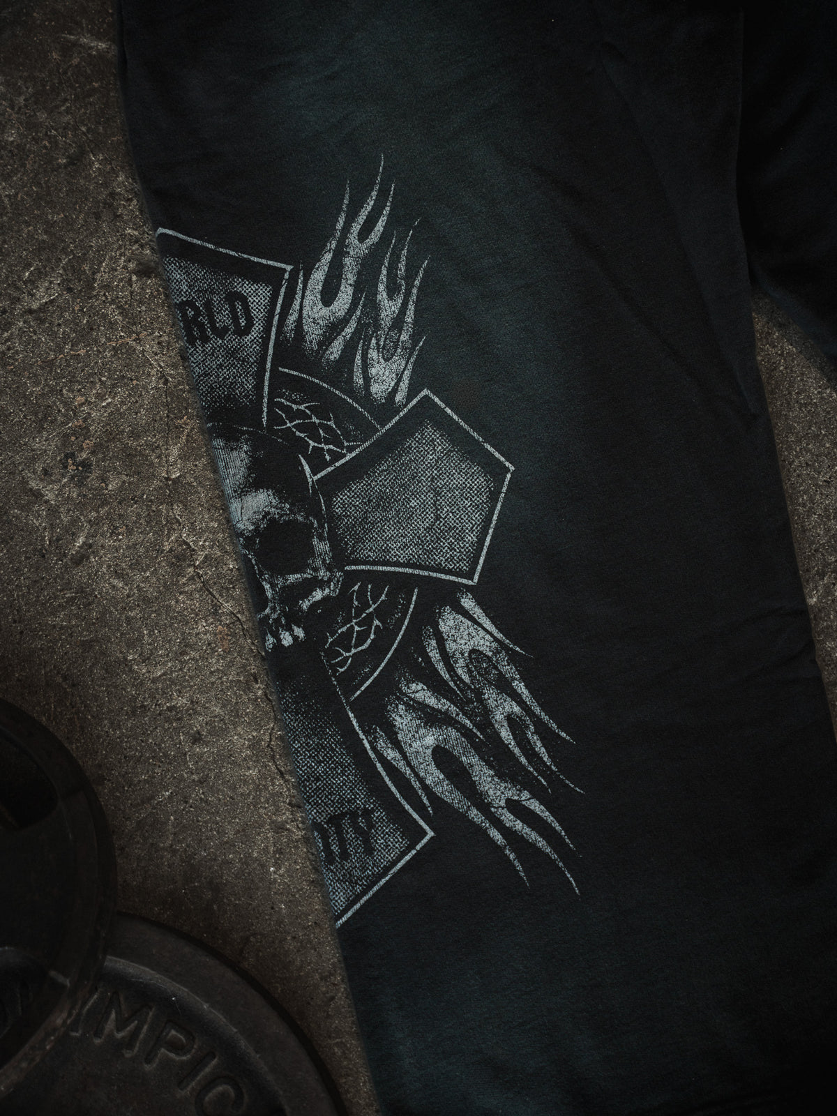 Flaming Skull Wide Leg Sweats